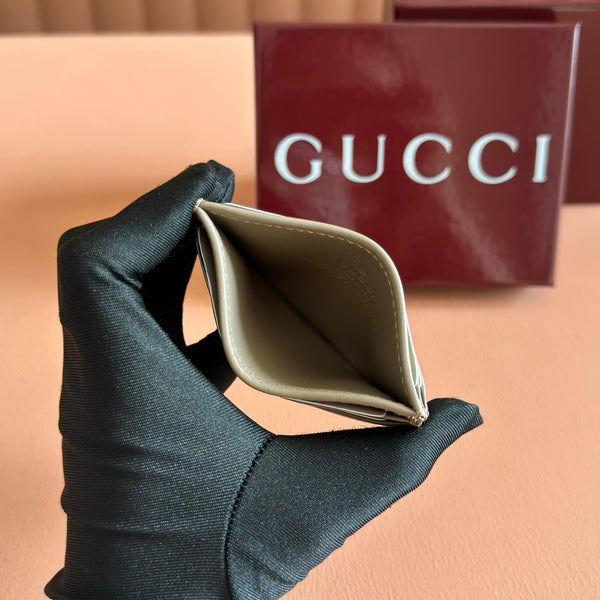 GG Marmont Quilted Card Holder Taupe Matelassé Leather