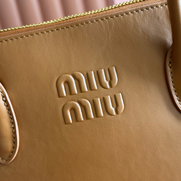 Miu Shell Bag Brown Lambskin