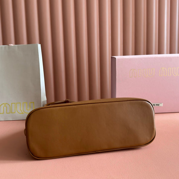 Miu Shell Bag Brown Lambskin