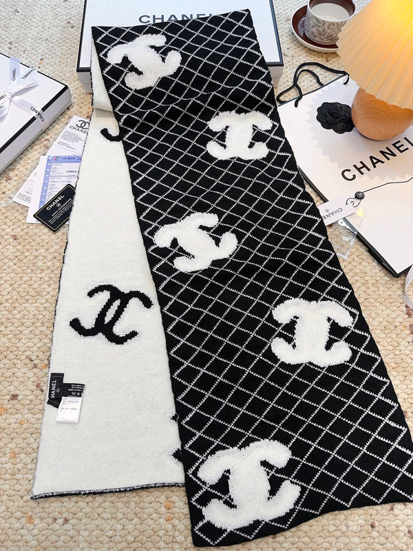Écharpe CC 25 Laine noire 190cm 968578