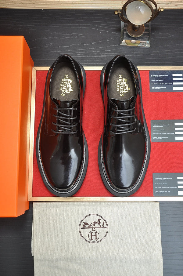 HM Men's Derby Shoe Black Patent Leather 124304