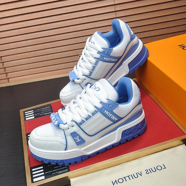 LV TRAINER MAXI SNEAKER WHITE MIX BLUE CALFSKIN