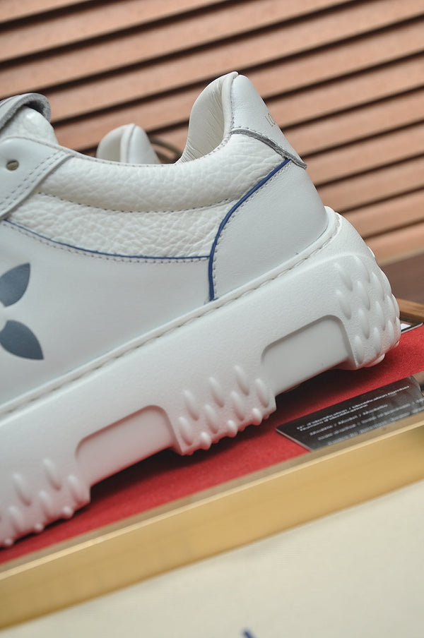 LV TRAINER BIANCO MIX GRIGIO PELLE DI VITELLO