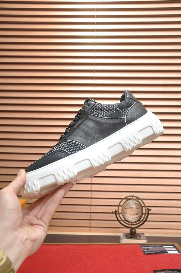 LV TRAINER BLACK CALFSKIN AND DENIM