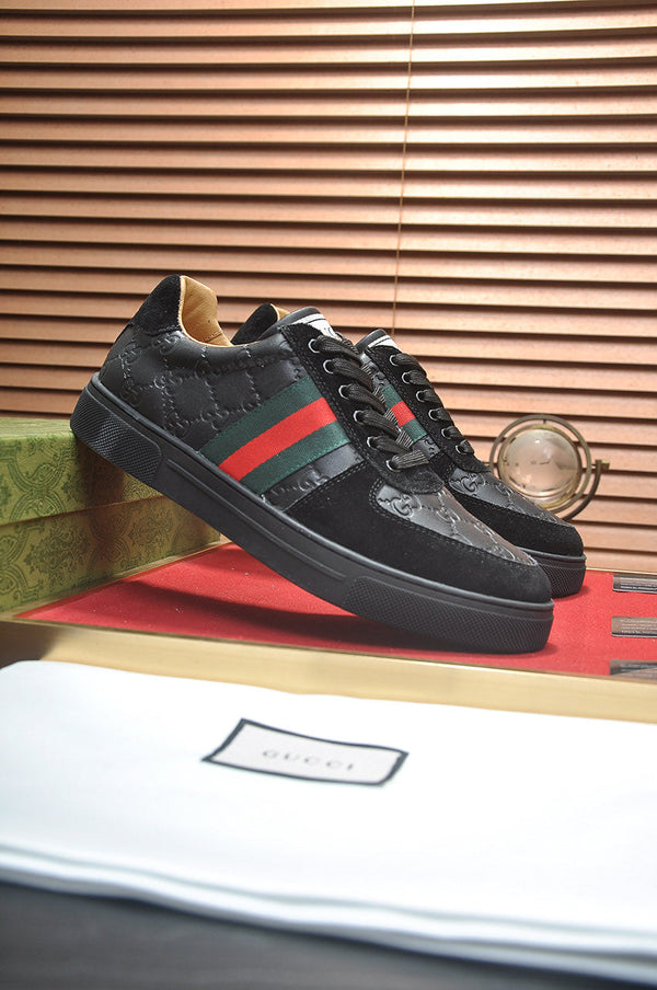 GG Men's ACE Sneaker Black Suede Sheepskin 526170