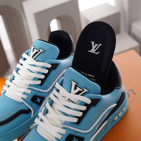 LV TRAINER CERULEAN BLUE MIX BLACK CALFSKIN