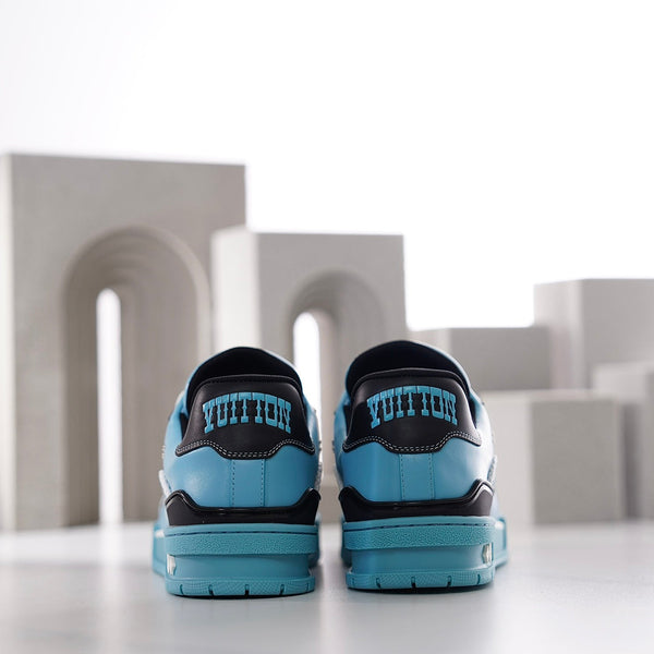 LV TRAINER CERULEAN BLUE MIX BLACK CALFSKIN