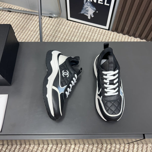 CC Sneaker Black Quilted Cowhide
