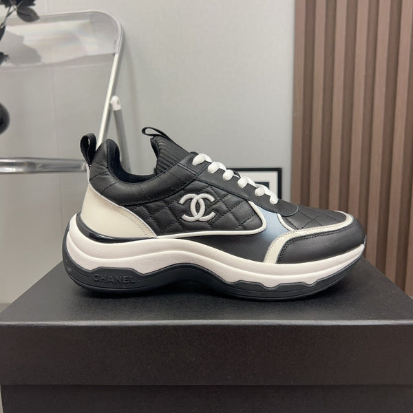 CC Sneaker Black Quilted Cowhide
