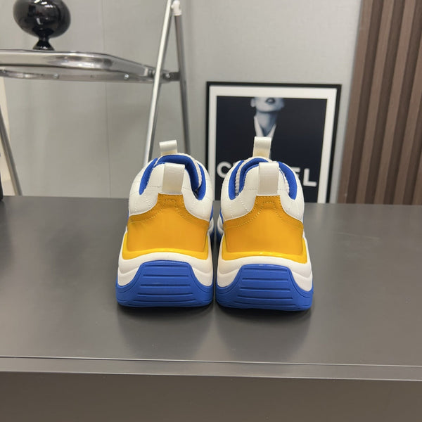 CC Sneaker Blue Yellow Quilted Cowhide