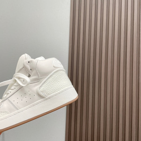 HIGH-TOP SNEAKERS IN WHITE CALFSKIN