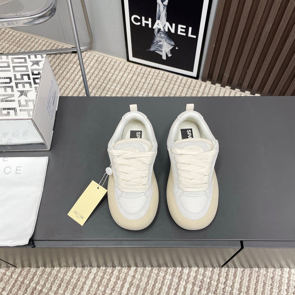 SPACE-STAR CUBE SNEAKERS IN WHITE LEATHER WITH PERFORATED STAR