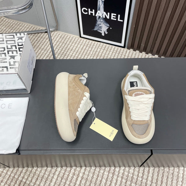 SPACE-STAR CUBE SNEAKERS IN TOBACCO SUEDE WITH PERFORATED STAR