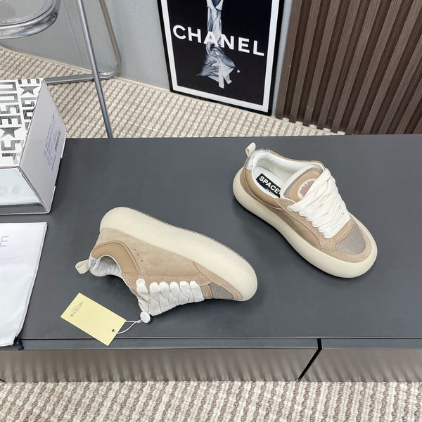 SPACE-STAR CUBE SNEAKERS IN TOBACCO SUEDE WITH PERFORATED STAR