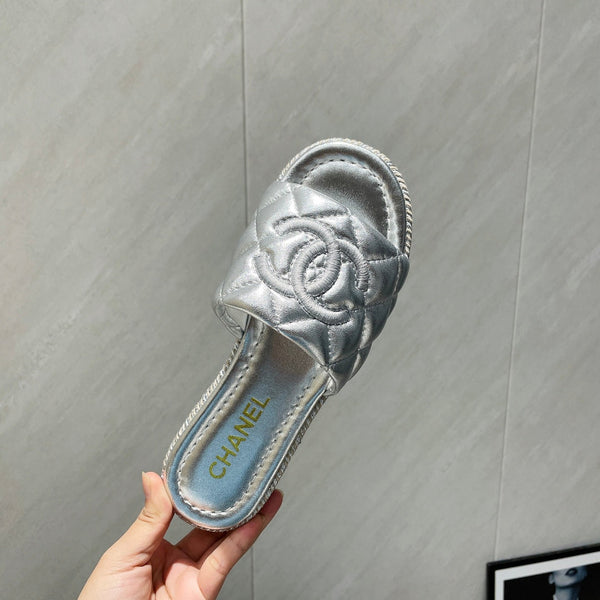 CC 25 Espadrilles Sandal Quilted Calfskin