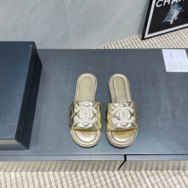 CC 25 Espadrilles Sandal Quilted Calfskin