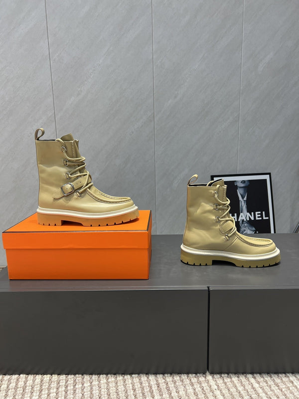 HM 25s Tobacco Boots 30mm Yellow-beige Cowhide 442555