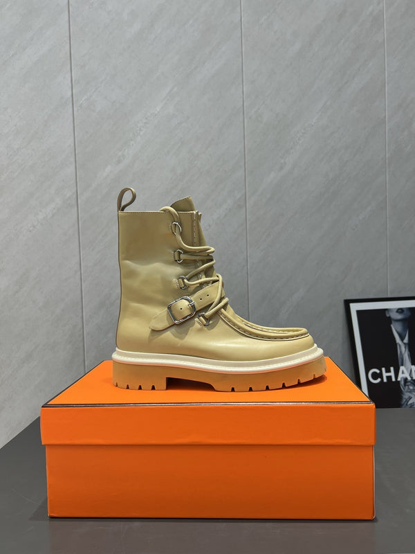 HM 25s Tobacco Boots 30mm Yellow-beige Cowhide 442555