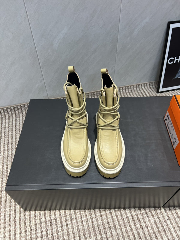 HM 25s Tobacco Boots 30mm Yellow-beige Cowhide 442555