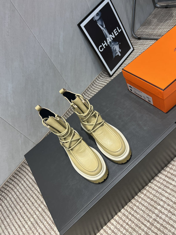 HM 25s Tobacco Boots 30mm Yellow-beige Cowhide 442555