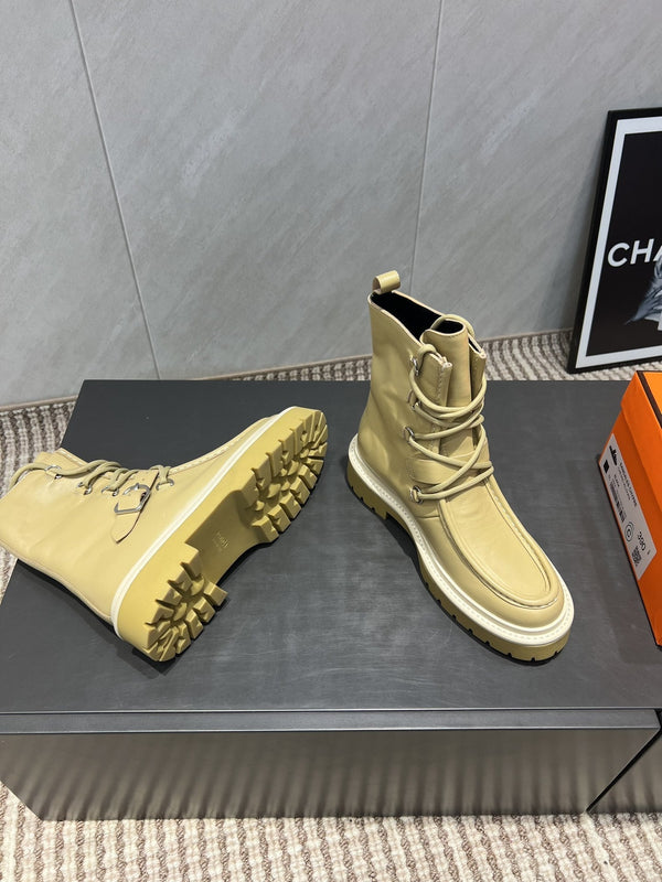 HM 25s Tobacco Boots 30mm Yellow-beige Cowhide 442555