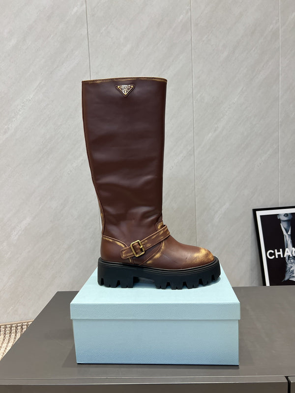 Prada 25 Boot Brown Cowhide 501666