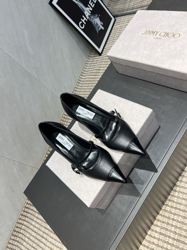 Jimmy Choo Araya Pumps 65mm Black Velvet Embellished Pointed Toe 540676