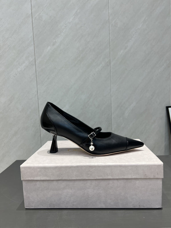 Jimmy Choo Araya Pumps 65mm Black Velvet Embellished Pointed Toe 540676