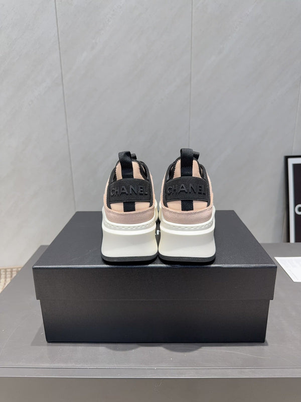 Chanel 25 Sneaker Light Pink White Black Suede 540280