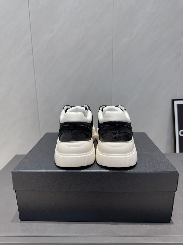Chanel 25 Sneaker Black White Mesh Fabric 540320