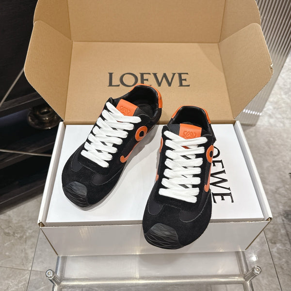 LOEW 26s Ballet Runner 2.0 Black Orange Suede Sheepskin 683937