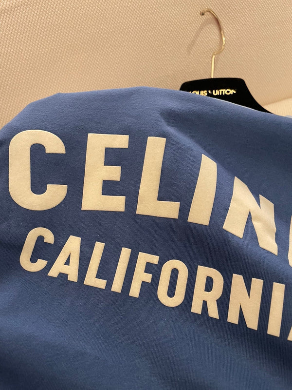 Celine T-shirt 25 Coton Bleu mélangé Jaune clair
