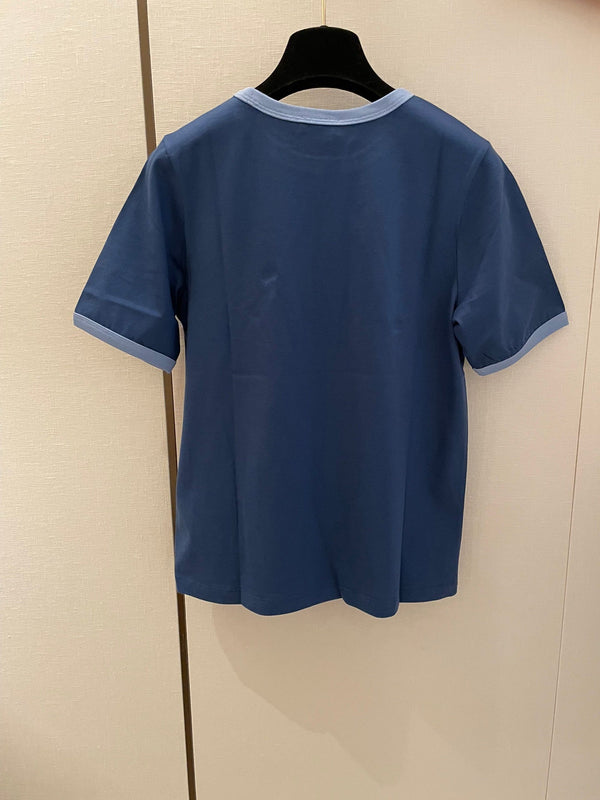 Celine T-shirt 25 Coton Bleu mélangé Jaune clair