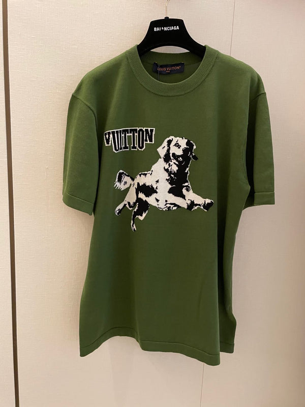 LV Donkey Brand New Puppy Jacquard Short Sleeves Shirt