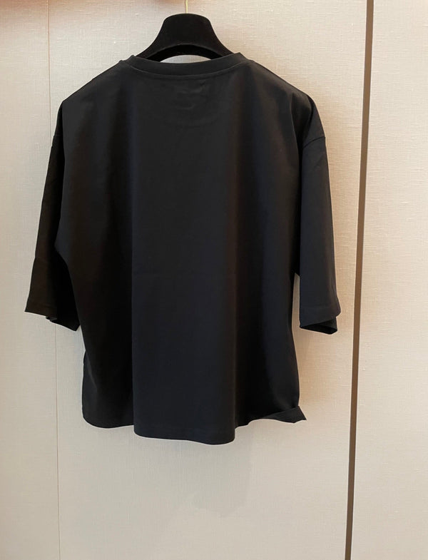 Celine 25 "CELINE 16 PARIS" T-shirt Black mix Yellow Cotton