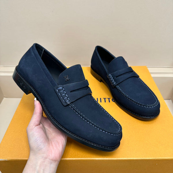 LV MAJOR LOAFERS IN NAVY BLUE SUEDE CALFSKIN
