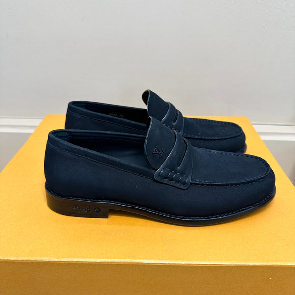 LV MAJOR LOAFERS IN BLACK SUEDE CALFSKIN