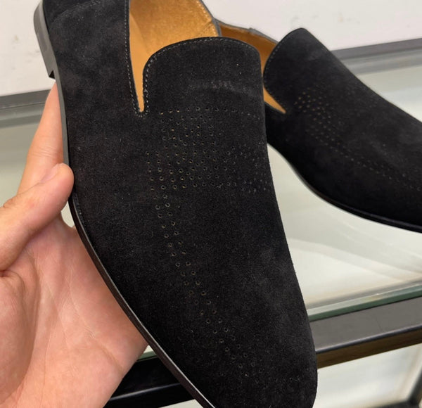 HM Men's Loafer Black Suede 603629