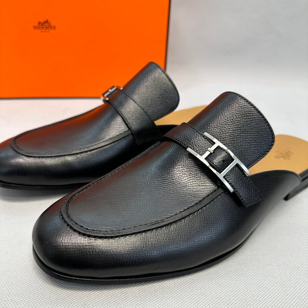 HM Men's Colette Mule Black Calfskin 640283