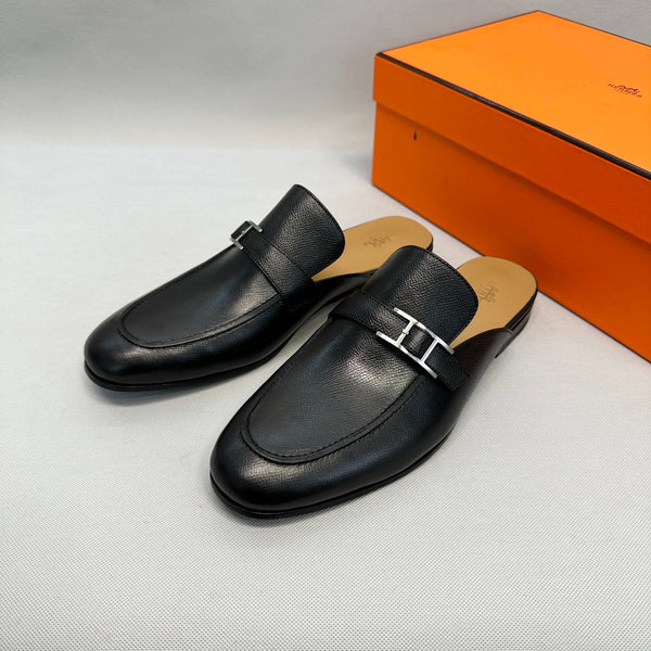 HM Men's Colette Mule Black Calfskin 640283