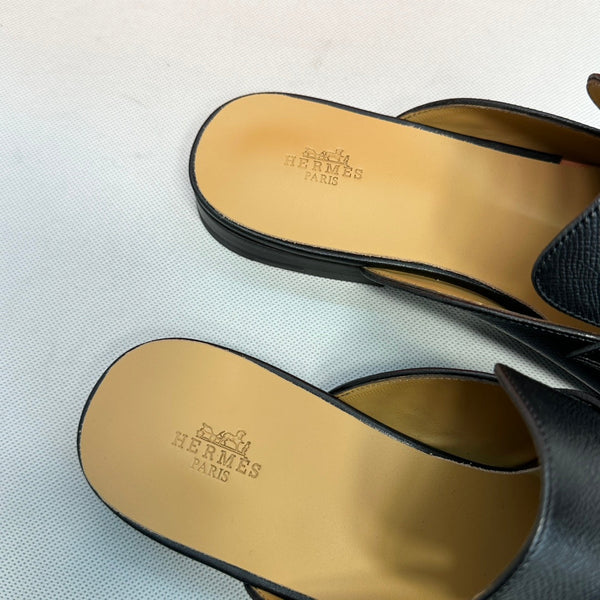 HM Men's Colette Mule Black Calfskin 640283