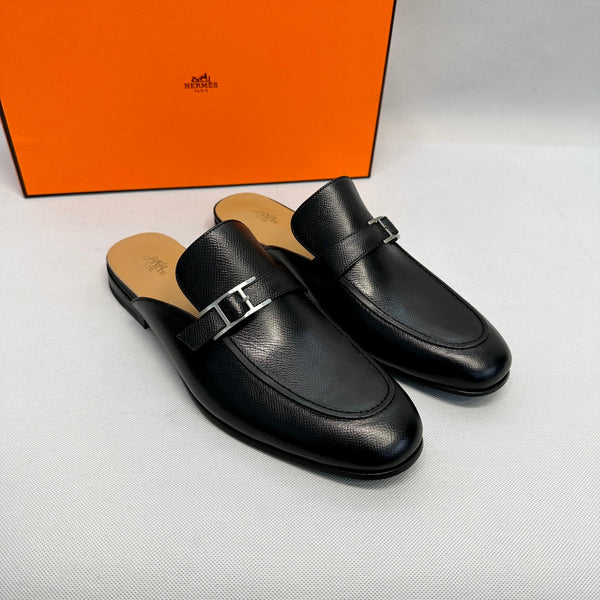 HM Men's Colette Mule Black Calfskin 640283