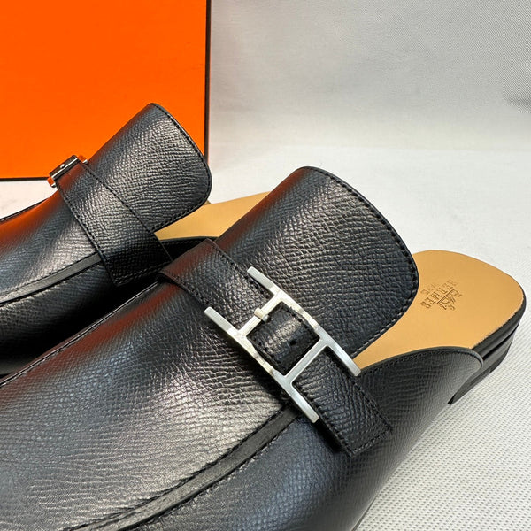 HM Men's Colette Mule Black Calfskin 640283