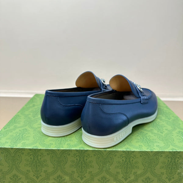 GG Men's Horsebit Loafer Blue Cowhide 603567