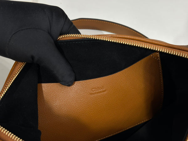 Chloe Small Bracelet 32cm Hobo Bag Brown Grained Calfskin