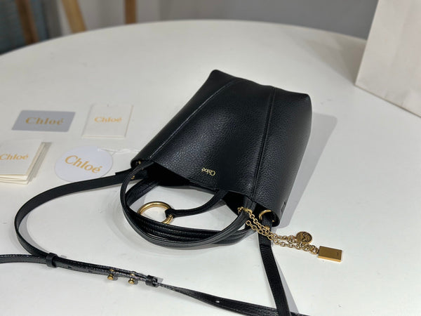 Chloe Spin Small Bag 18cm Black Calfskin