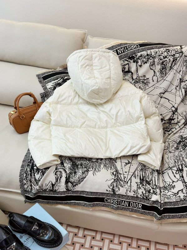 Prada 25 Short Jacket White Down Polyester 317485