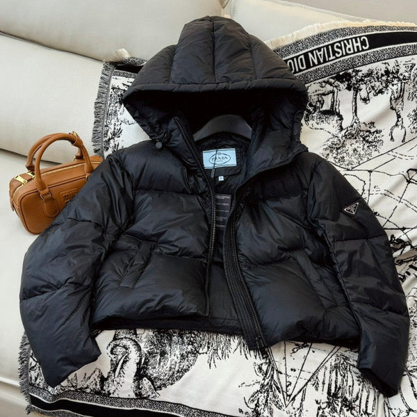 Prada 25 Short Jacket Black Down Polyester 317484