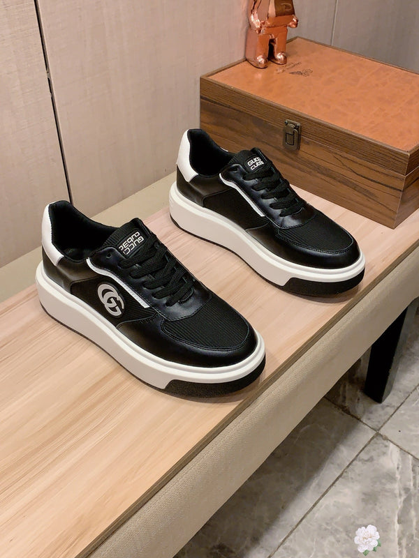 GG Men's Sneaker Black Sheepskin 709672