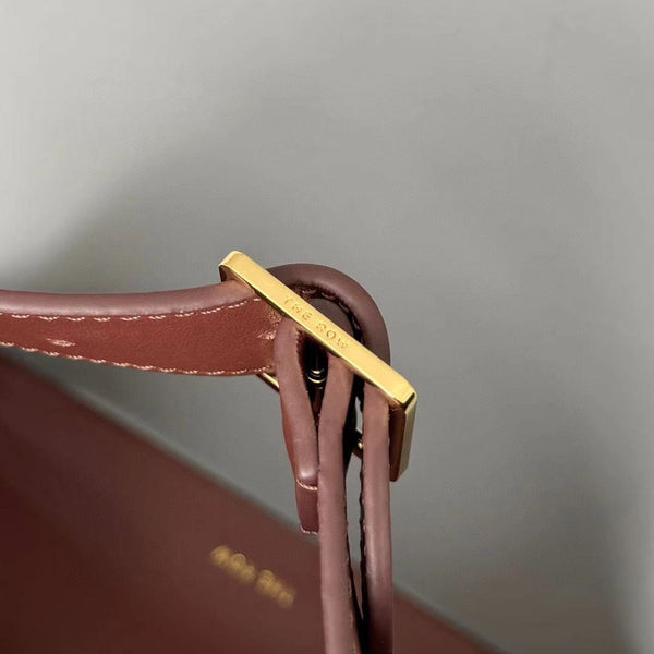 The Row Margaux 17 Burgundy Leather